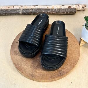 Vagabond Irene Platform Slides – Black (Size 37 / US 6.5–7)